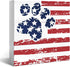 JXREQ Patriotic Red White and Blue Dog Paw Desk Decor for 4th of July, Independence Day Tiered Tray Decor