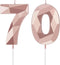 Nuanchu 70th Birthday Candles - Happy Birthday Cake Topper 3D Diamond Shape Sparkler Number Candles for Party Decoration