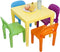 ZENY Kids Plastic Table and 4 Chairs Set, Multicolor Play Room Furniture