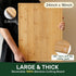 2418 Kikcoin Bamboo Cutting Boards for Kitchen, Wooden Healthy Cutting Boards for Charcuterie, Vegetables, Cheese