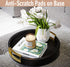 12 Inch Round Decorative Tray - Round Black Tray with Gold Metal Handles - Stain Resistant Serving Trays for Decor