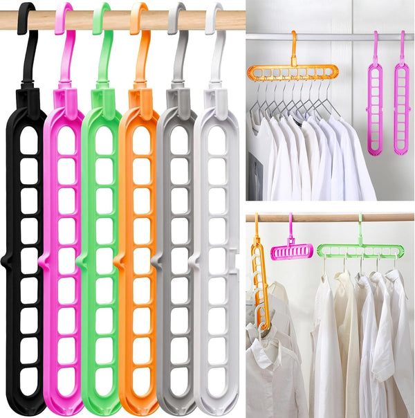Closet Organizers and Storage, College Dorm Essentials, Multifunctional Magic Hangers with 9 Holes