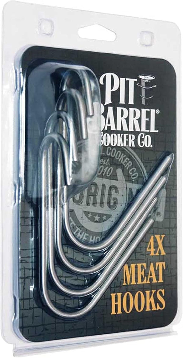 Pit Barrel Cooker Meat Hooks | Stainless Steel BBQ Accessory for Hanging Beef, Poultry, Veggies | Set of 4