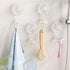 LUXEAR Suction Hooks, 2 Pack Removable & Reusable Shower Hooks for Towel Bathrobe Kitchen Storage