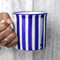 City to Cottage Handmade Dark Navy Blue Stripe Ceramic Extra Large Mug, 17.5oz/500ml for Hot Chocolate, Coffee