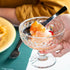 Set 6 12 Oz Set ZOOFOX of Glass Dessert Bowls, Glass Ice Cream Sundae Cups with Vintage Diamond Pattern, Footed Dessert