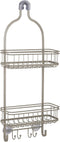 Zenna Home Shower Caddy Hanging Bathroom Organizer, Steel Rack with 2 Shelves, Rust-Resistant Satin Nickel