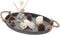 Hipiwe Galvanized Metal Iron Oval Tray with Rope Handle Farmhouse Serving Tray Rustic