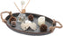 Hipiwe Galvanized Metal Iron Oval Tray with Rope Handle Farmhouse Serving Tray Rustic