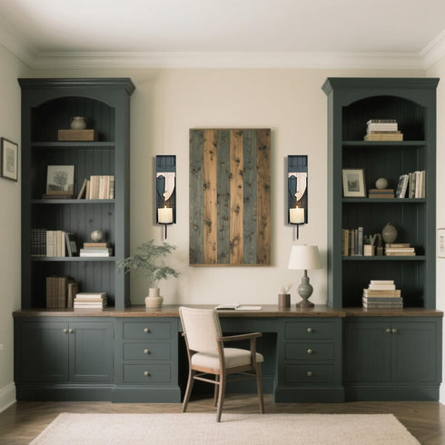 Set 2 17.7 4.33 5.1 inches, of Boho Wall Decor, Modern Abstract Face Candle Sconces, Artistic Sculptural Design, x x