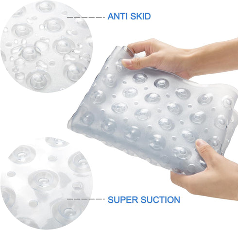 AmazerBath Bath Tub Mat - Medium Size Non-Slip Shower Mats with Suction Cups, Machine Washable