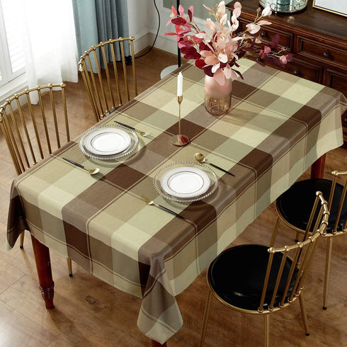 Rectangle Tablecloth Plaid Style Polyester Table Cloth, Spillproof, Dust-Proof, Heavy Weight for Kitchen Dining Table
