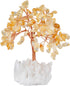mookaitedecor Citrine Crystal Tree, Bonsai Money Tree with Quartz Cluster Rock Crystal Base for Wealth