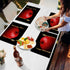 SUN-Shine Black Placemats Set of 4, Red Apples Painting for Dining Table Decorations, Washable Table Mats