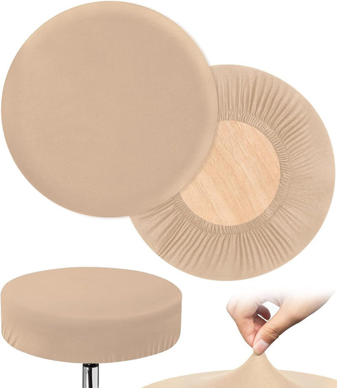 HFATMOS 2 Pcs Bar Stool Covers Round Stool Slipcovers High Elastic Circle Chair