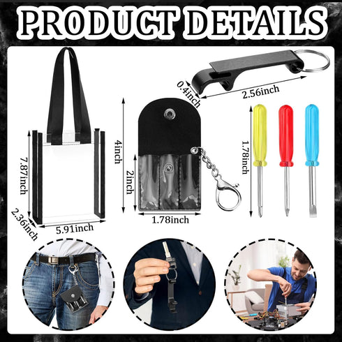 5 Sets Set Teenyyou Baby Shower Prizes for Winners Men Small Bottle Opener, Mini Screwdriver Keychain, Flashlight Pen