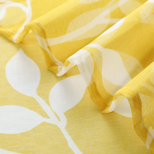 36 Inch Sets XTMYI Yellow Cafe Kitchen Curtains Length,Floral Sunflower Decor Tier Curtains for Windows,Bright Lemon