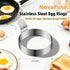 NOVAFUSE Set 4 of Fried Egg Moulds, Stainless Steel Egg Rings, Omelette Mould, Pancake Mould