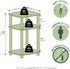 3-Tier Furinno JUST Side Table, Turn-N-Tube End Table with Open Shelf, Round Curve Corner Night Stand, Bedside Table