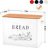 Countertop, 13 7.2 x9.8, E-far Bread Box for Kitchen Metal Bread Storage Container Bin with Bamboo Lid for Cutting