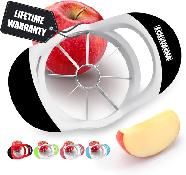 SCHVUBENR 3.5 Inch Apple Slicer - Professional Stainless Steel Apple Cutter with 8 Sharp Blades (Black)