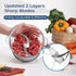 La Reveuse Food Processor, Electric Chopper with 7-Cup Glass Bowl, 300W, Blue