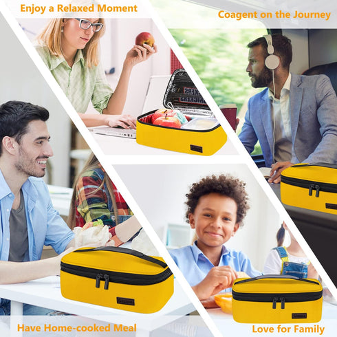 Gloppie Mini Lunch Box, Kids Lunch Bag, CPC Certified Insulated Reusable Sandwich Containers, Yellow