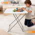 18" VINGLI Small Folding Table Portable, Adjustable Height Personal Laptop TV Tray, Camping Table, HDPE Plastic Top