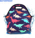Violet Mist Neoprene Lunch Bag | Reusable Insulated Box with Adjustable Shoulder Strap for Men and Women, Dinosaur 2