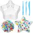 LOYIM 24 Pcs Stepping Stone Kit Includes Concrete Mold, Mosaic Tiles and