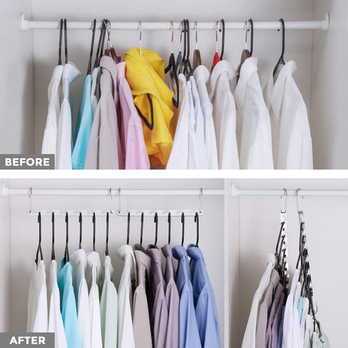 HOUSE DAY Space Saving Hangers, 20 Pack Heavy Duty Hanger Organizer, Closet Space Saver