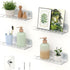 LAZYROSY 4 Pack Floating Shelves Clear Acrylic/PET Wall-Mounted No Drill Storage with
