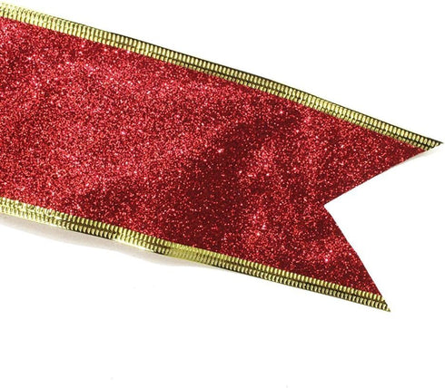 BinaryABC Valentine's Day Bows Decoration Ornaments, Christmas Tree Topper Bow (Red)