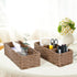 DULLEMELO Small Bathroom Basket, Wicker Toilet Tank Organizer, Set of 2 Waterproof Baskets for Organizing