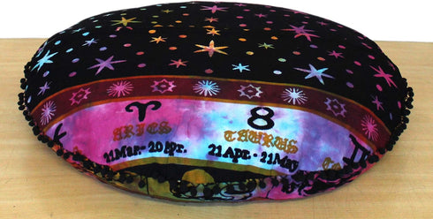 32 Inch ICC Large Hippie Mandala Floor Pillow Ottoman Pouf Cover - Indian Peacock Daybed Oversized Cotton Cushion Cover