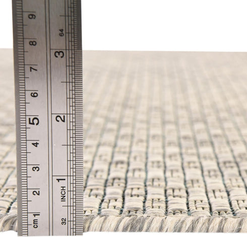 Unique Loom Collection Casual Transitional Solid Heathered Indoor/Outdoor Flatweave Area Rug (Light Gray/Ivory)
