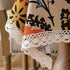 55 79 Inch LeLehome Elome X Oblong Bohemian Sunflower Tablecloth, Vintage Flowers Cotton Linen Lace Dinner Picnic