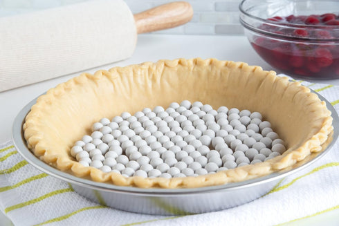 Fox Run Ceramic Pie Crust Baking Weights, 8.8-Ounce, Includes Glass Storage Jar