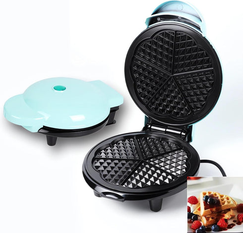 Azure Waffle Maker 7“ Non-Stick Waffler Iron, 700W Adjustable Browning Control, Electric Baker for Thick Waffles