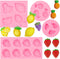 Silicone Fruit Snack Molds, 3D Strawberry Lemon Fondant Baking Molds, Mini Pineapple Grape Chocolate Molds for DIY