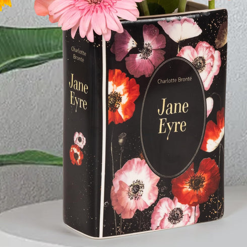 Book Vase, Ceramic Flower Vase Modern Decorative Home Decor Gift Idea Unique Bookshelf Decor for Home, House