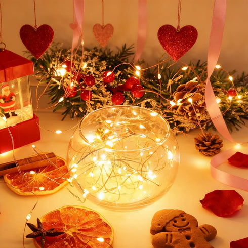 20 Pack 7ft 20 Warm White Battery Operated Fairy Lights, LED Mini String Lights, Copper Wire Twinkle Firefly Starry