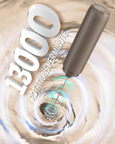 CIRCLE JOY Portable Rechargeable Milk Frother Hanheld, Dual Spring Whisk Electric Coffee Frother Wand Drink Mixer