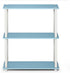 Furinno Turn-N-Tube 3-Tier Compact Shelf Display Rack, Light Blue/White