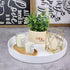 13 Round White Decorative Serving Tray with Handles, Versatile Ottoman Tray for Coffee Table, Entertaining, Outdoor