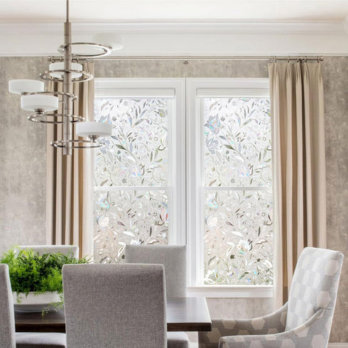 Kromapolis Window Privacy Film, Vinyl Glass Covering, Stained Decorative Film Frosted, Static Window Clings,