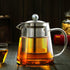 Glass Teapot with Removable Stainless Steel Infuser, Borosilicate Glass Tea Pot for Blooming and Loose Leaf Tea
