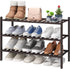 viewcare Shoe Rack for Closet, 3-Tier Bamboo Wood Shoe Racks, Stackable |