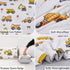 Sets Sets 3 Set ZRNBAST Construction Queen Bedding for Boys Kids Beige Cartoon Cars Excavator Tractor Comforter Pcs