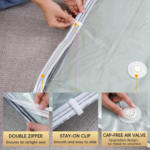 Vacuum Storage Bags with Electric Air Pump, 20 Pack (5 Jumbo, 5 Large, 5 Medium, 5 Small) for Clothes, Blankets, Travel